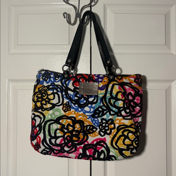 Coach Poppy graphic blossom graffiti glam bag - Picture 2 of 13